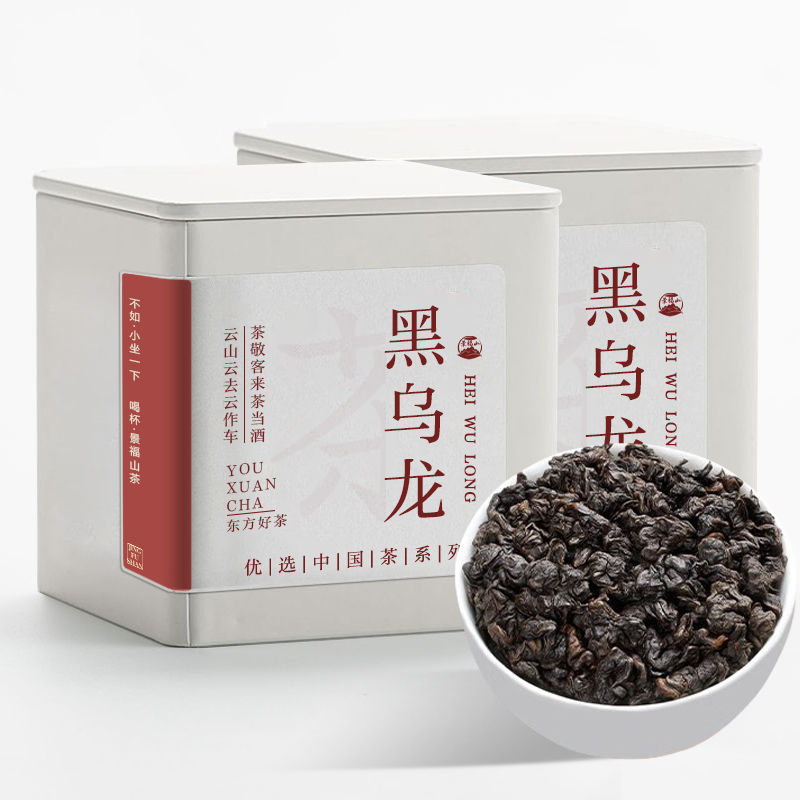 景福山 黑乌龙茶 新茶炭焙油切乌龙茶浓香型可冷泡茶叶100g罐装