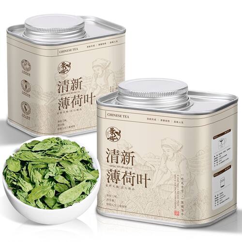 景福山 薄荷叶清凉薄荷叶纯叶天然新鲜泡水喝可食用花草茶罐装15g