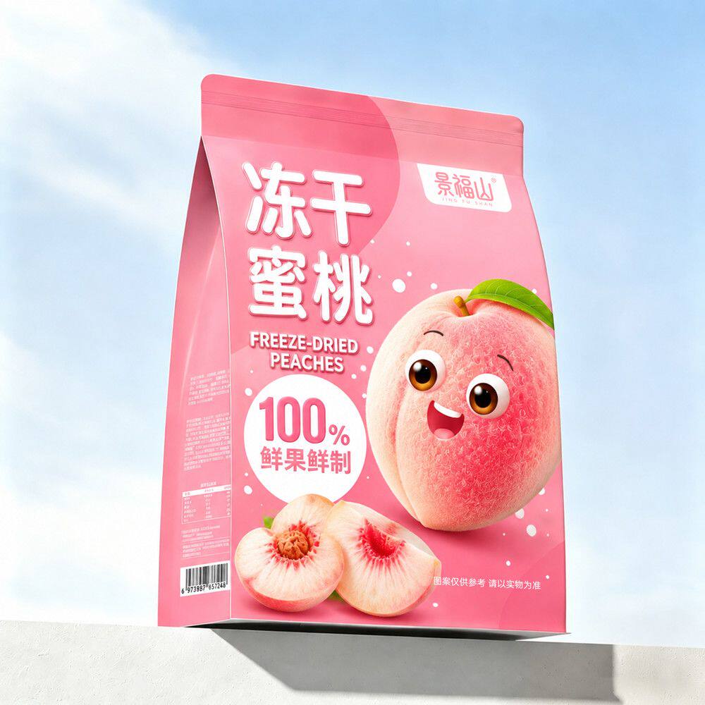 景福山 冻干水蜜桃干水果脆片桃子干果桃肉脆零食代用花果茶120g