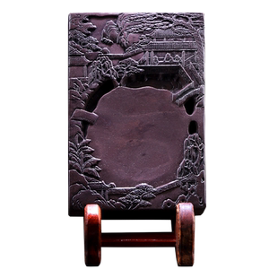 兰斋旗舰店国家非物质文化遗产肇庆手工端砚砚台《兰亭》8寸宋坑砚台正宗老坑天然原石砚台精品文房四宝礼盒