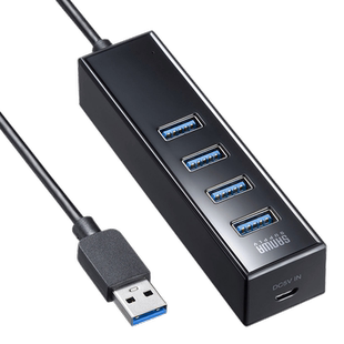 日本SANWA转换器4口USB3.0集线器HUB分线器一托四电脑拓展坞多用功能ubs外接U盘扩展器转接延长线磁吸式