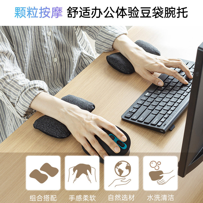 SANWA颗粒按摩鼠标护腕垫可水洗图片