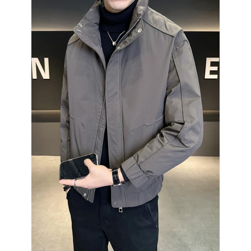 TWG白鸭绒羽绒服男冬季轻薄潮牌2025年新款纯色修身羽绒袄子外套