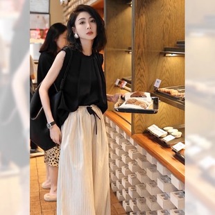 网红炸街职业阔腿裤 FAshi 女装 2025夏装 两件套 搭配一整套流行时尚