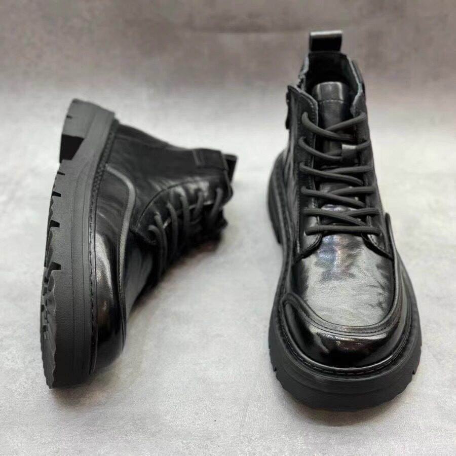 马丁靴男款高帮秋冬2024新款皮靴软皮英伦风中帮男士工装靴子真皮