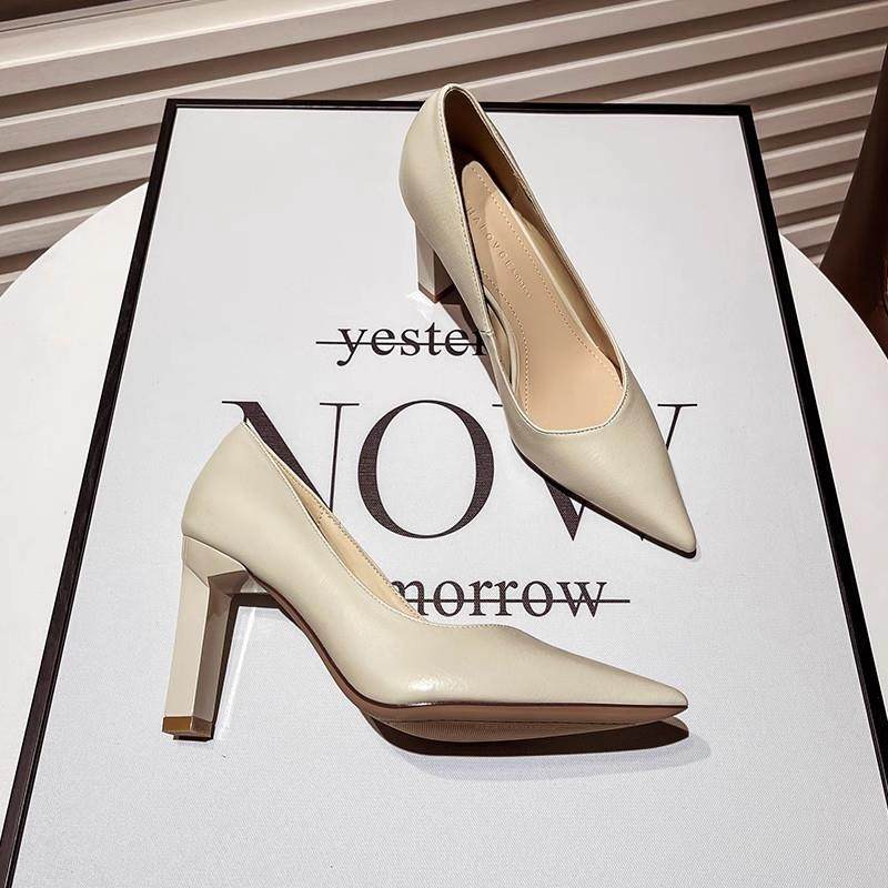 优雅的女神！法国女性高跟鞋2024新尖头浅口通勤鞋,女鞋,婚鞋,淘宝优惠券,粉丝福利购,淘宝优惠卷