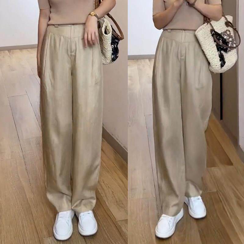 天丝阔腿裤女2025春秋新款薄款亚麻休闲裤香蕉裤宽松长裤显瘦裤子