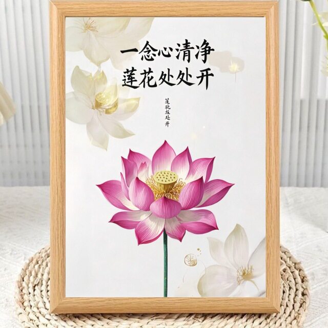 「鲁班推荐」中国风禅意相框摆台一念心清净莲花处处开客厅玄关装