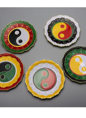 黄万莲花盘万字福85cm太极盘黑白黄白太极莲花摆件黄万莲花通关牌