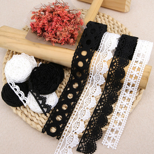 黑色水溶材料手工diy服装蕾丝边