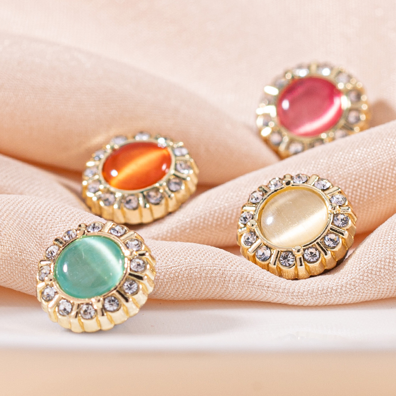 高端精致金属猫眼石小扣子