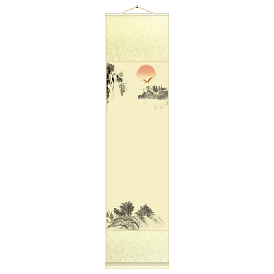 空白宣纸卷轴毛笔书法国画创作