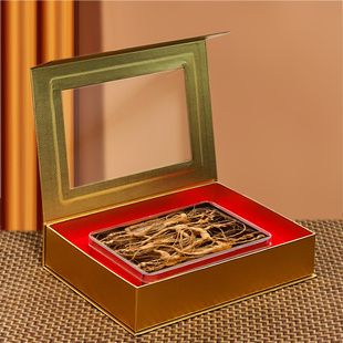 新款 盒人参干货通用开窗礼品盒含袋 野山参礼盒200克林下参包装