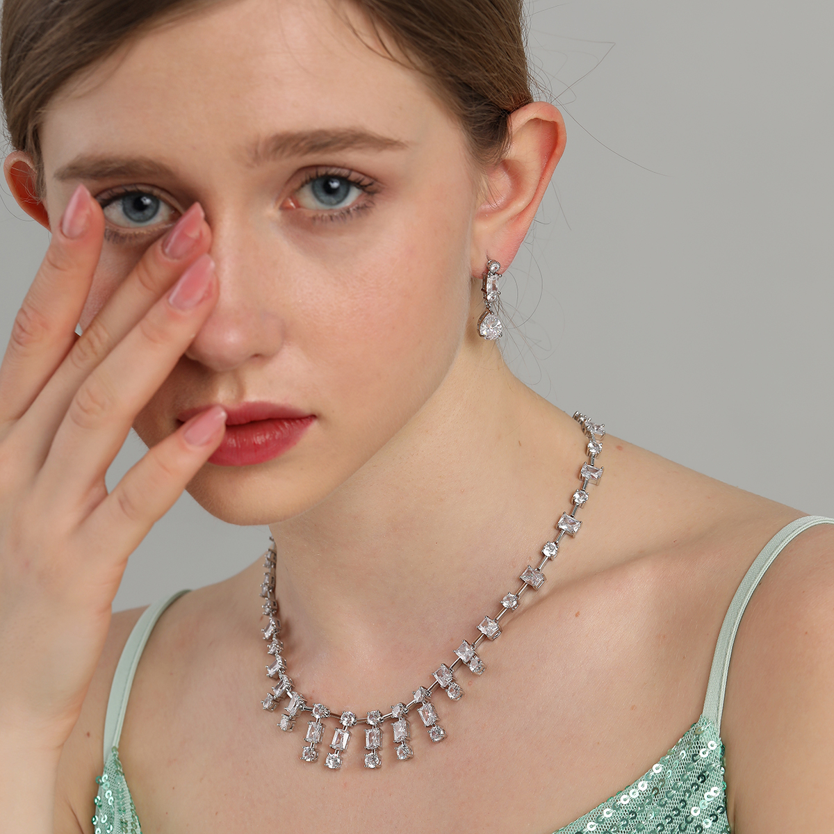 【博主同款】YYT-Ystudio情书耳环项链套装重工轻奢锆石原创设计