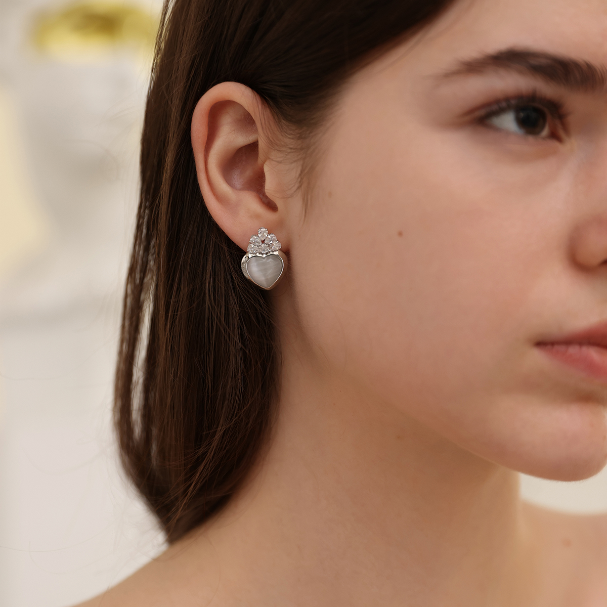 YYT-Ystudio甜腻腻耳环高级感猫眼石气质百搭时尚不挑脸型耳饰