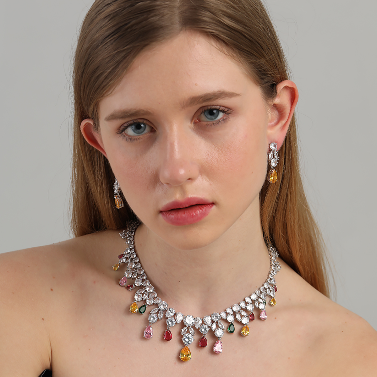 秘密花园耳环项链套装重工