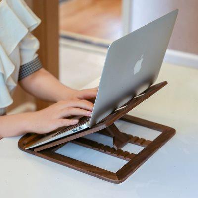 笔记本电脑实木折叠支架便携托架桌面增高散热器ipd支架macbook