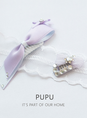 狗狗约克夏马尔济斯西施宠物紫色高级温柔可爱蝴蝶结高级款梳夹