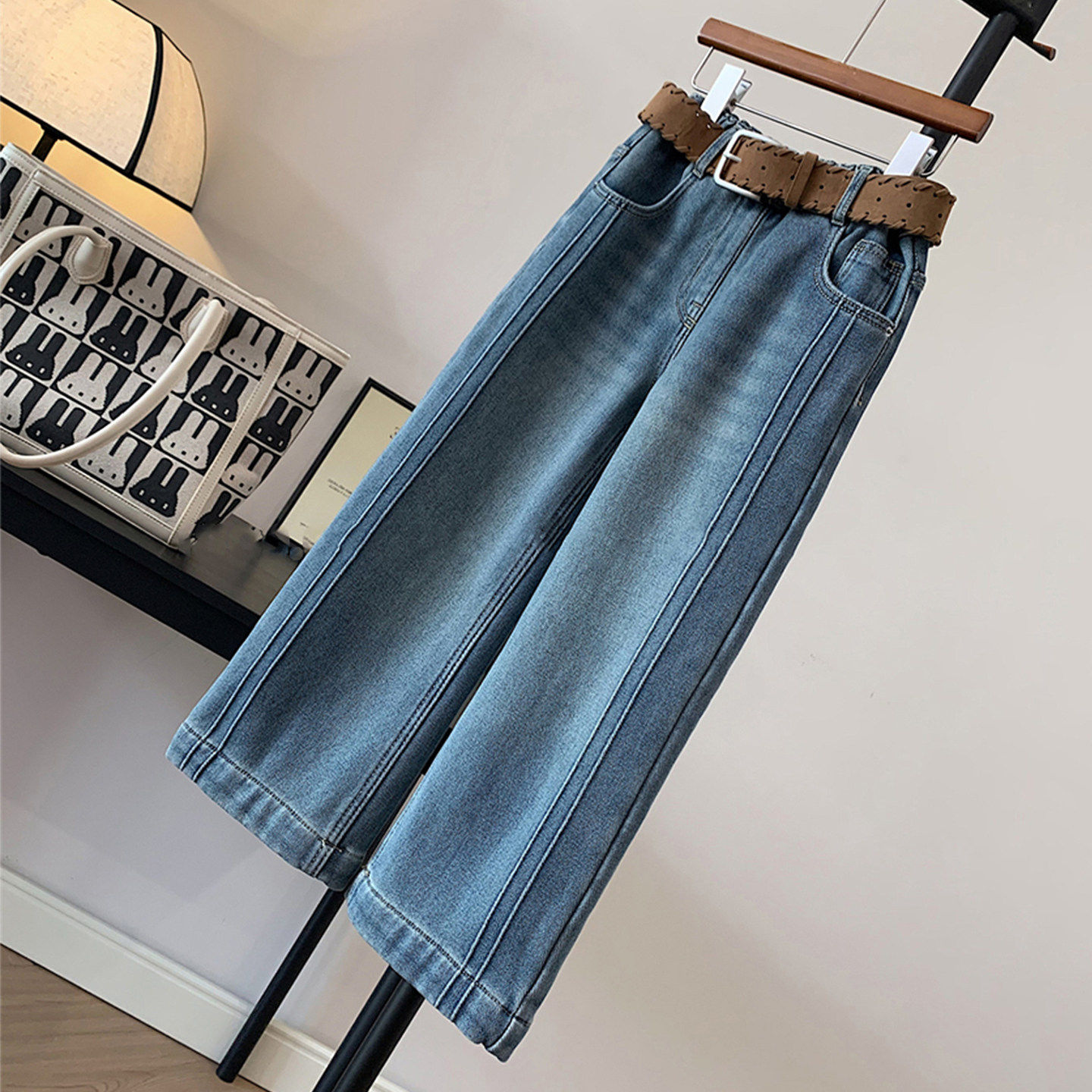 女童25冬装高腰一体绒牛仔裤儿童加厚宽松保暖直筒长裤小个子裤子,童装/婴儿装/亲子装,儿童牛仔裤,淘宝优惠券,粉丝福利购,淘宝优惠卷