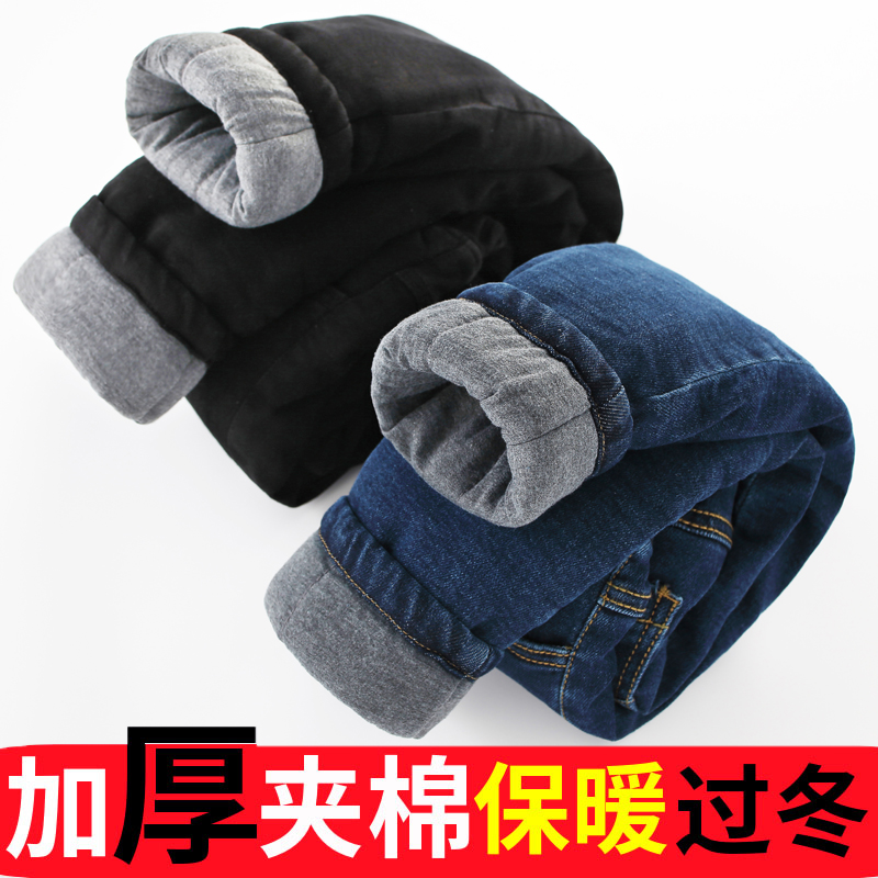 牛仔裤加厚男童加绒冬季保暖
