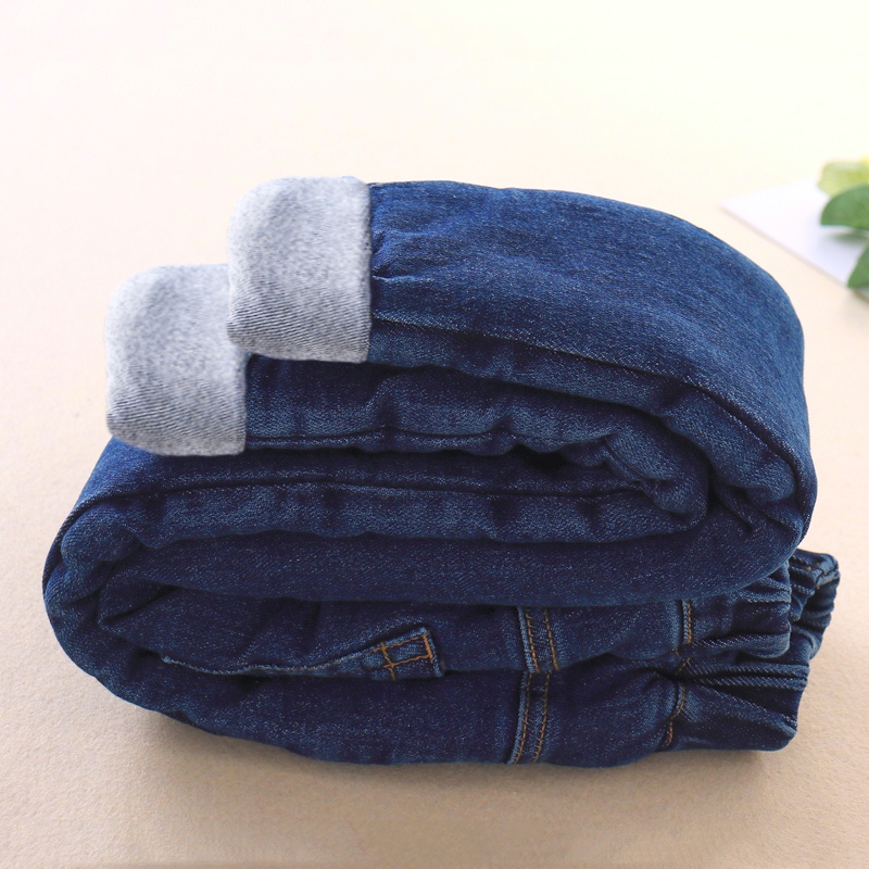 女童棉裤三层夹棉牛仔裤