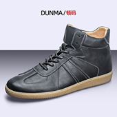 顿码 真皮中帮短靴日系风马丁靴 软底耐磨休闲鞋 高帮板鞋 男2025新款