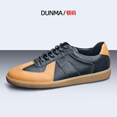 男鞋 真皮复古板鞋 夏季 顿码 透气男士 休闲鞋 百搭平底男生德训鞋 子潮