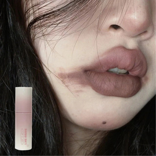 轻欧美感裸土棕!粉猫唇泥b01低饱和口红吃土色奶咖色口棕裸色系女