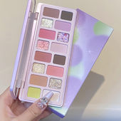 16色蔷薇雀跃眼影盘粉紫粉绿多巴胺哑光珠光消肿cos 玩妆日常学生