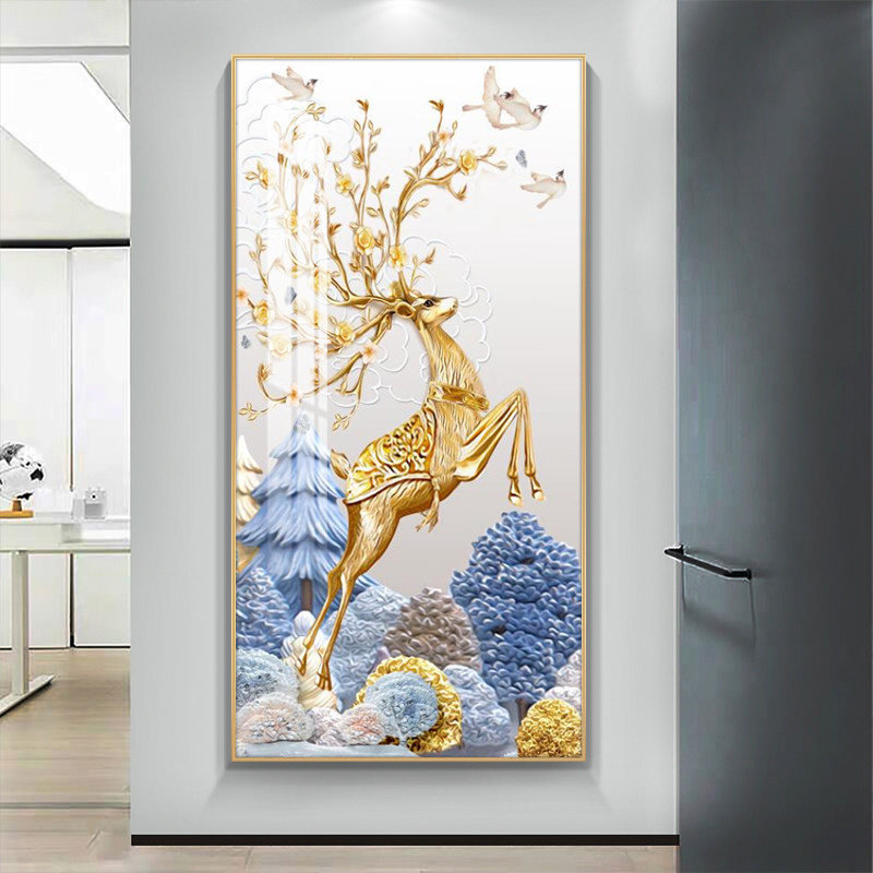 北欧风格玄关正对门装饰画可定制