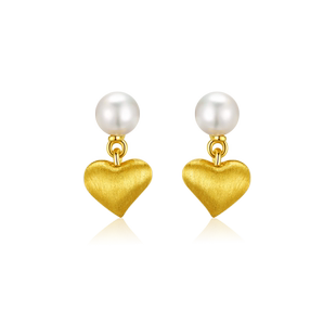 MissQueeny奎妮小姐|爱心小米珠珍珠耳钉心形耳夹少女可爱新潮