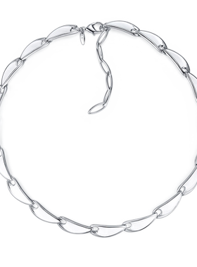 MissQueeny白珐琅叶子项链