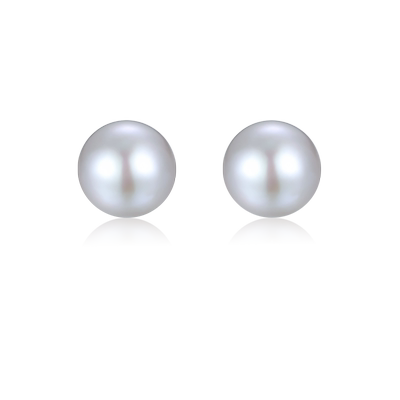 璀璨珍珠耳钉纯银简约女