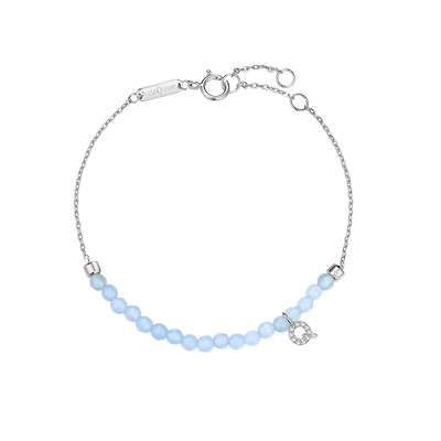 Miss Queeny其微|蓝湖畔.蓝玉髓耳钉项链白母贝纯银简约精致