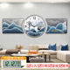 钟表挂钟客厅高级感2024新款 画寓意好沙发背景墙时钟 大气三联画