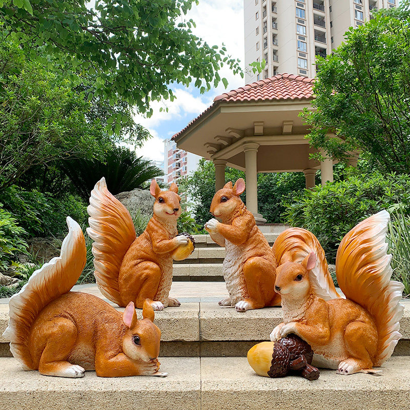 玻璃钢装饰品仿真户外小动物摆件