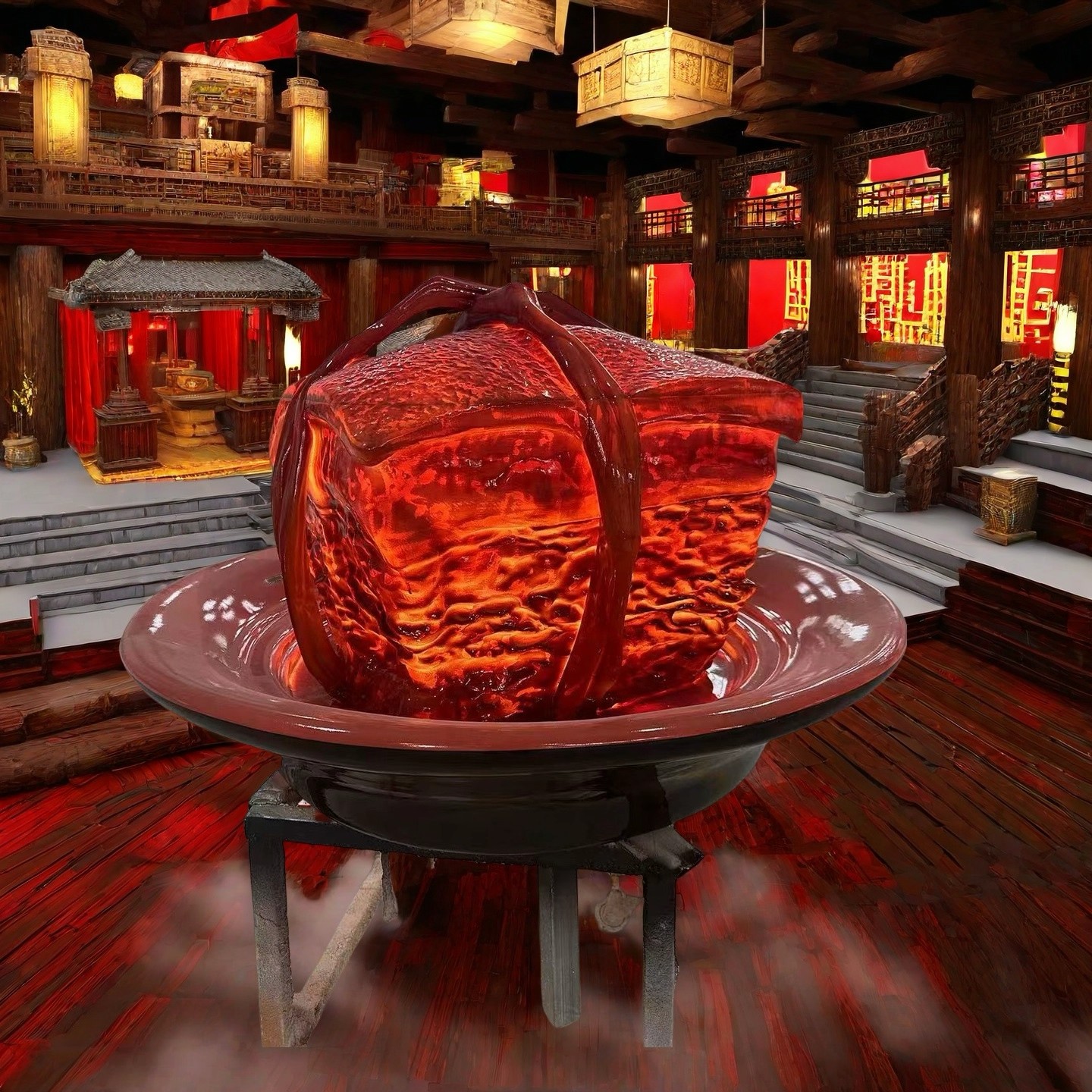 仿真红烧肉雕塑模型玻璃钢