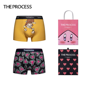 T P内裤浪漫实用礼盒情侣送男友爱心仪式感情人节印花裤头2条装潮