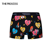 搞怪表情彩色爱心印花盒装 theprocess潮男内裤 速干锦纶中腰平角裤