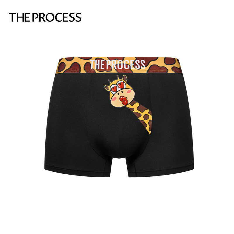TheProcess男士内裤莫代尔透气舒适四角裤运动大码弹力卡通平角裤