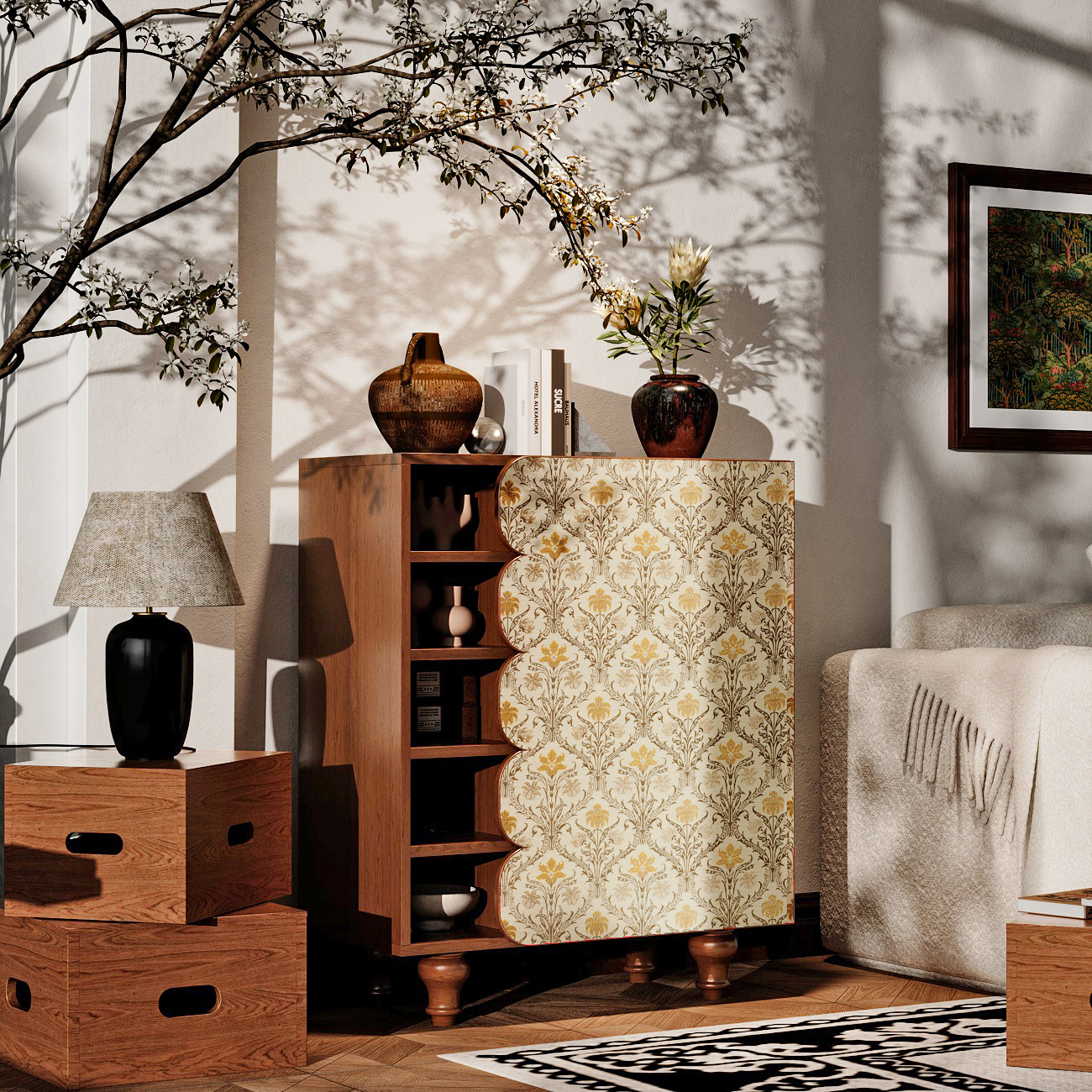 法式复古实木斗柜中古风