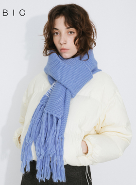 CUBIC 伊顿麦斯 流苏边缘细节缝线两用披肩围巾