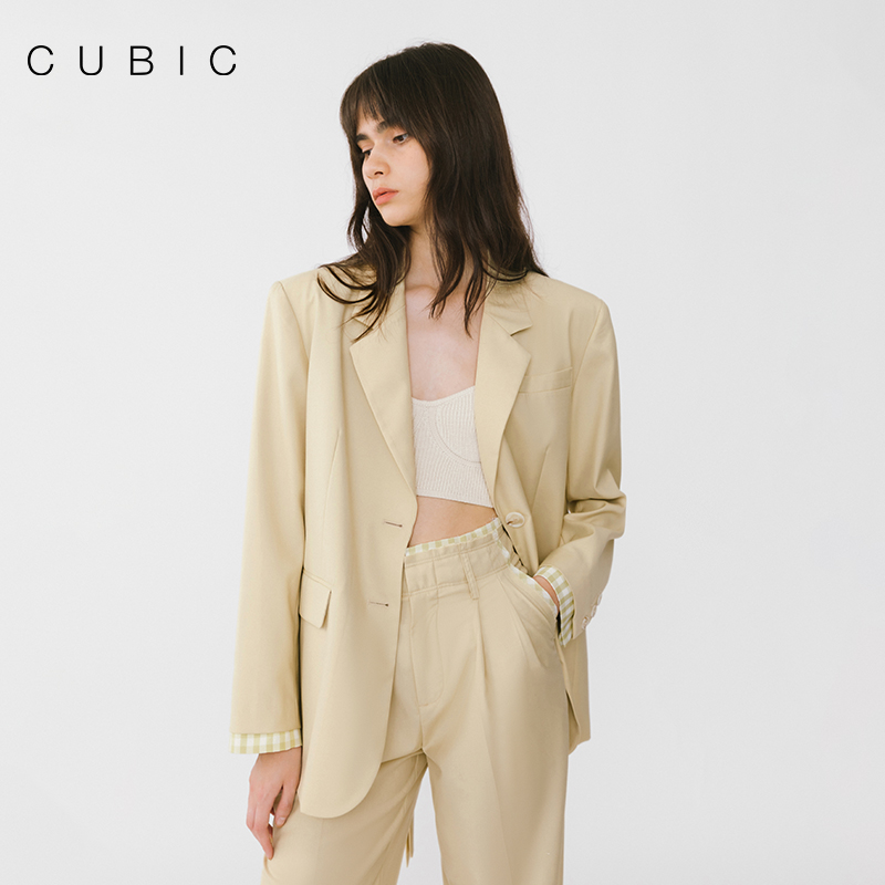 CUBIC休闲风宽松开叉西装外套