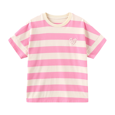CUBIC休闲短袖薄款条纹T恤