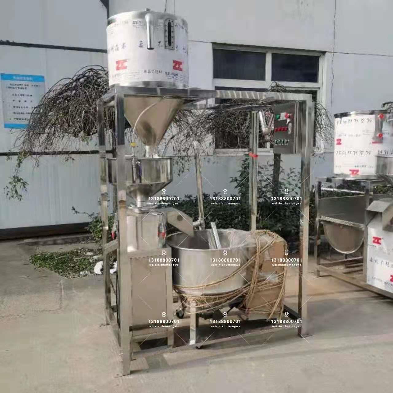 三联磨豆浆机商用全自动三磨豆浆机器大型豆制品设备两连磨浆机组