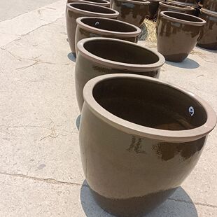 大口老式储水缸发酵陶瓷腌菜家用酱缸米缸酿酒养鱼缸50斤~1000斤