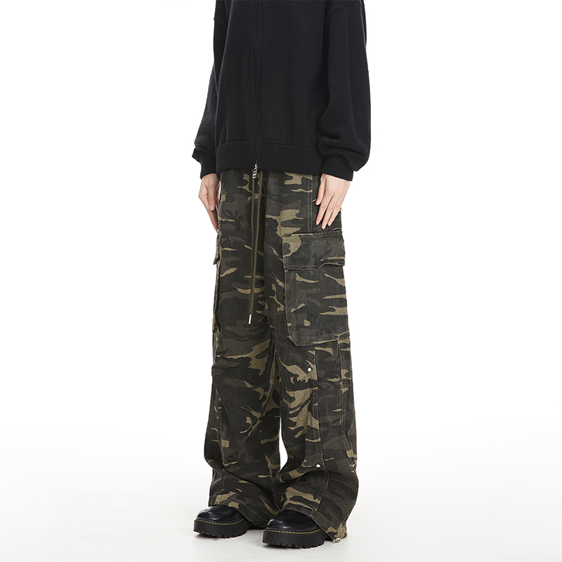 NOONOZ美式复古迷彩工装休闲裤