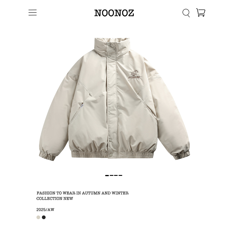 冬季解构刺绣立领羽绒服男潮牌