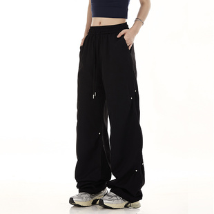 NOONOZ多巴胺直筒工装裤男潮牌速干街舞伞兵裤美式爵士舞运动裤子