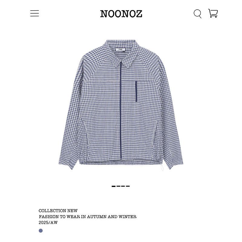 千鸟格解构拼接抽绳翻领夹克